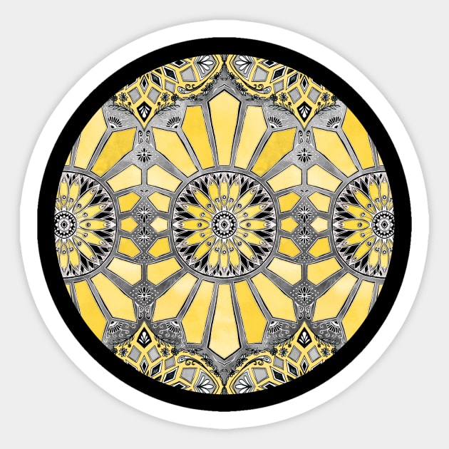 Sunny Yellow Radiant Watercolor Pattern Sticker by micklyn